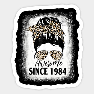 38 Years Old Awesome Since 1984 Leopard 38th Birthday Sticker